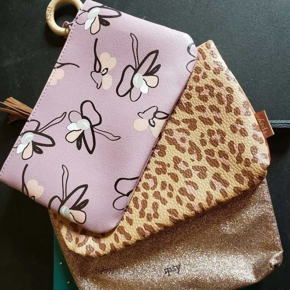 Lot of 4 Ipsy Makeup Bags Pouches the 100th Bag